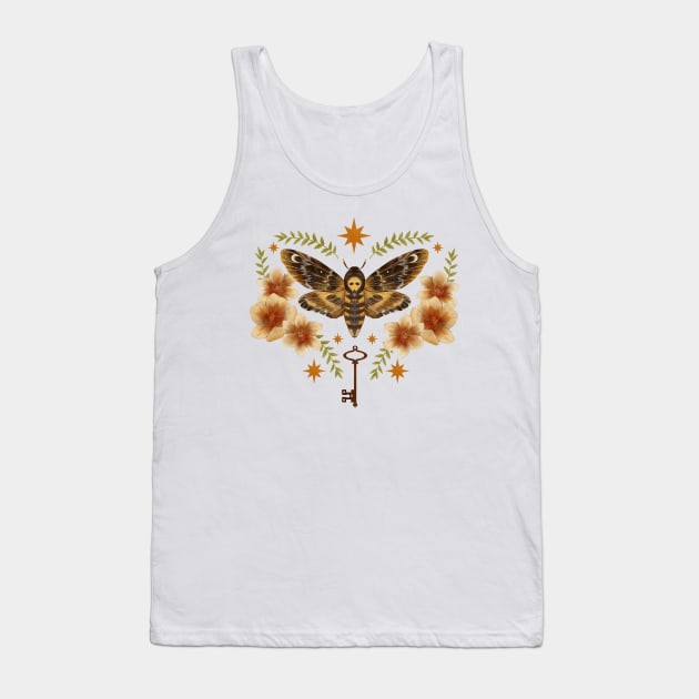 Mystic Folk Hawkmoth - Ivory Tank Top by catherold